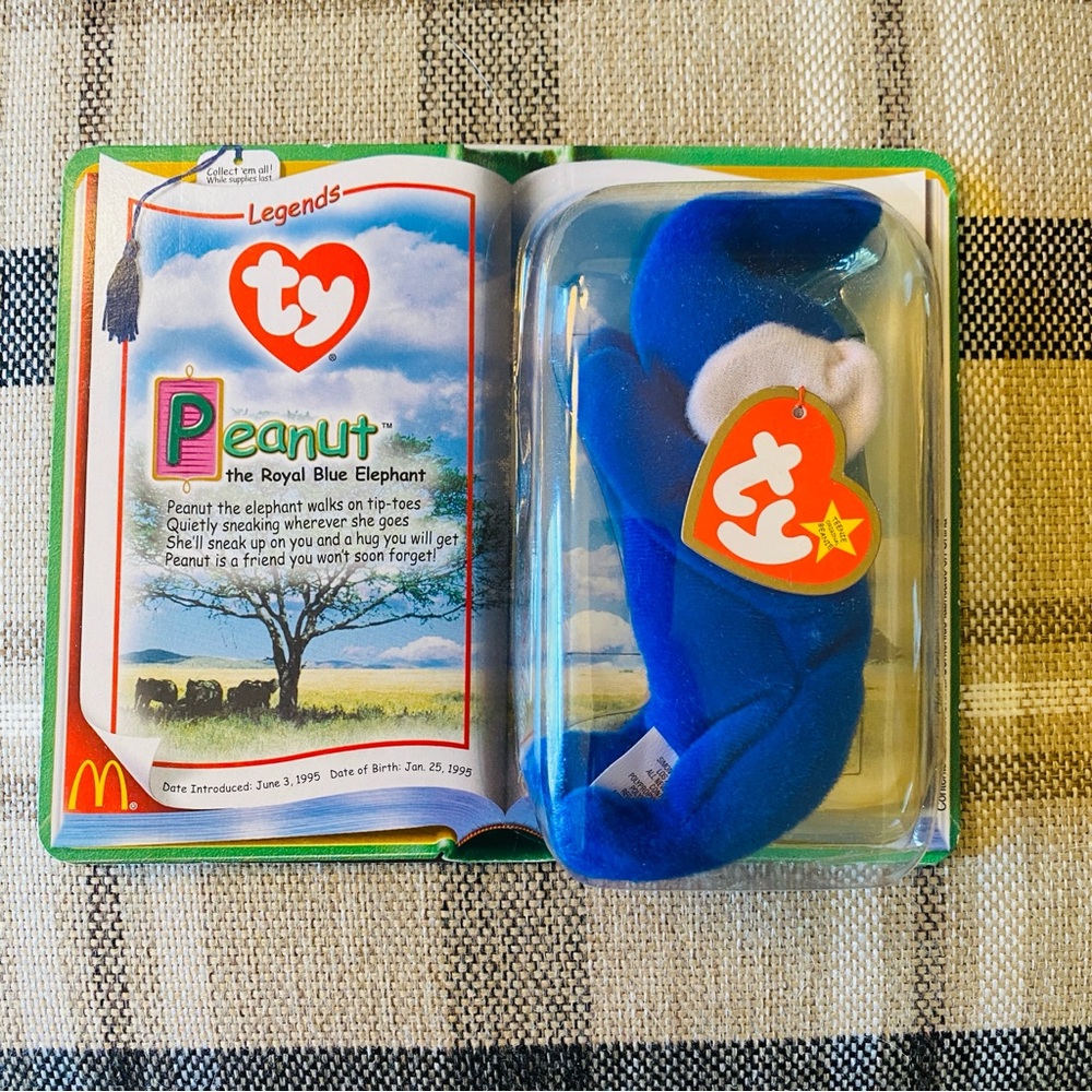 McDonalds Legend Peanut The Royal Blue Elephant TY Beanie Baby Retired 1999